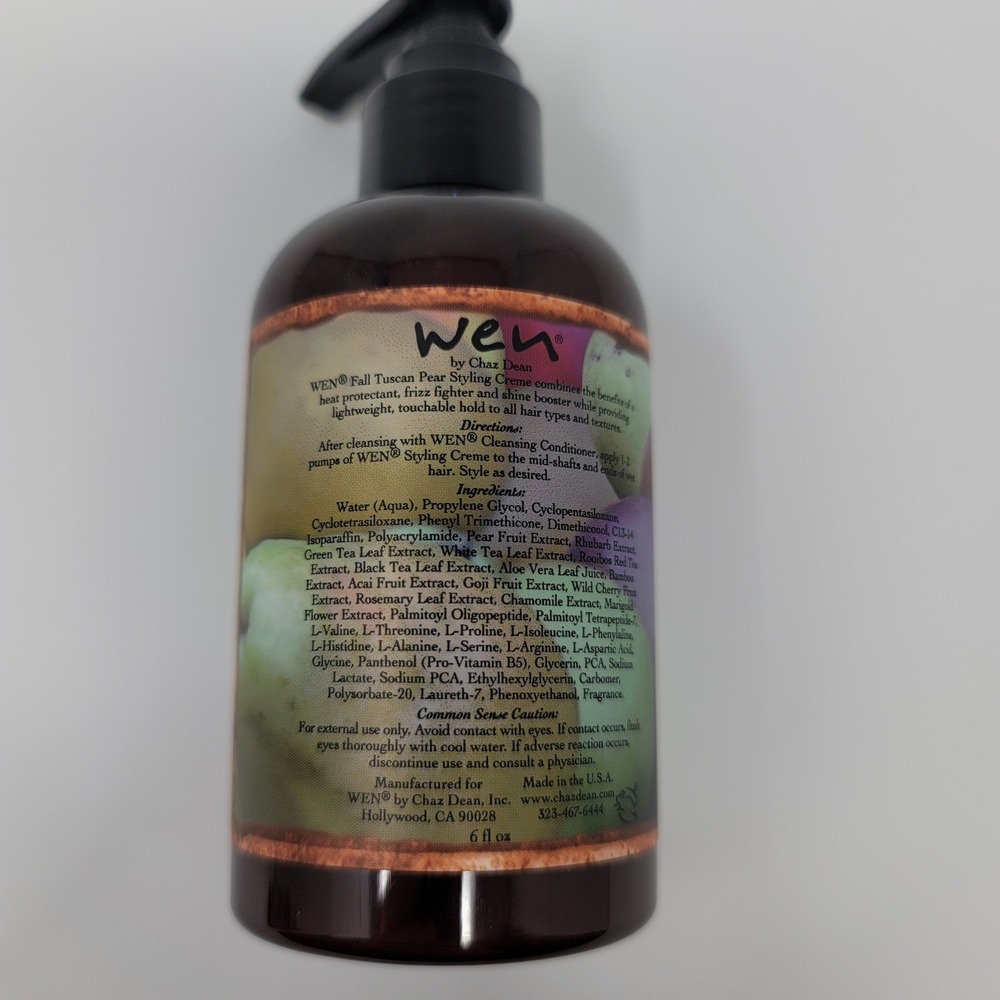 WEN Fall Tuscan Pear Styling Creme 6 fl oz Chaz Dean Hair Care Treatment - Picture 3 of 4
